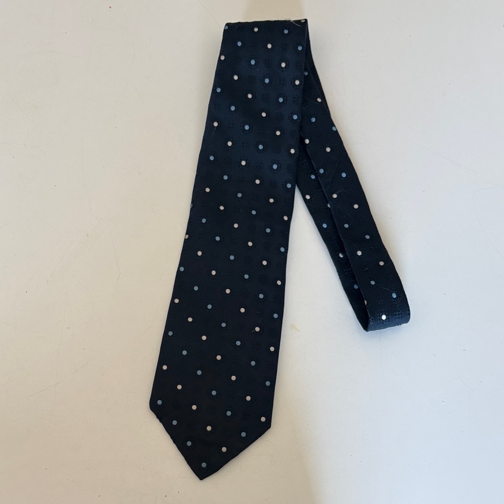 Givenchy Navy Polka Dot Tie